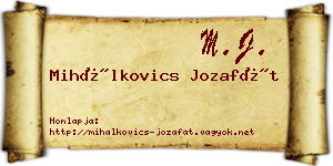 Mihálkovics Jozafát névjegykártya